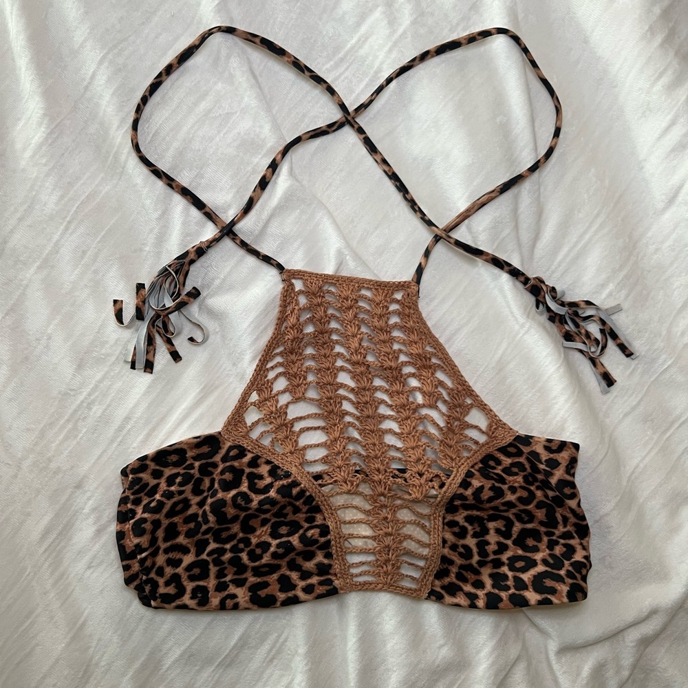 Acacia Swimwear Leopard Print Crochet Bikini
